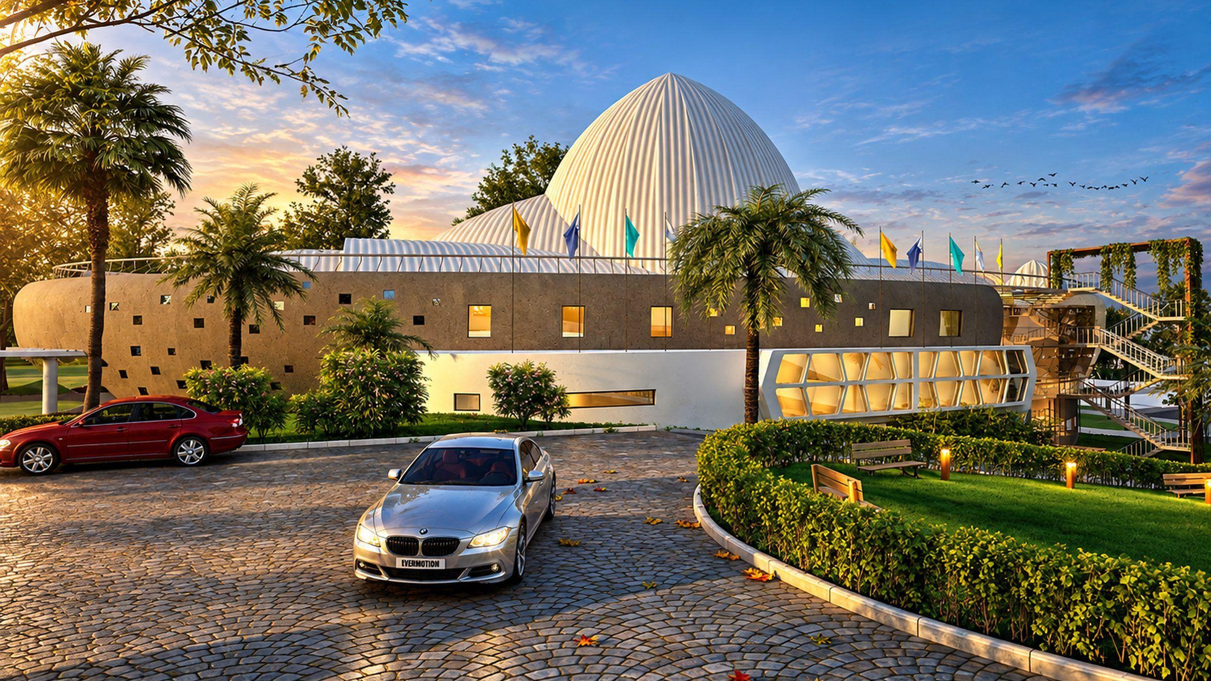 Santhigiri International Convention Centre, Trivandrum: lotus-shaped convention hall in a landscaped campus