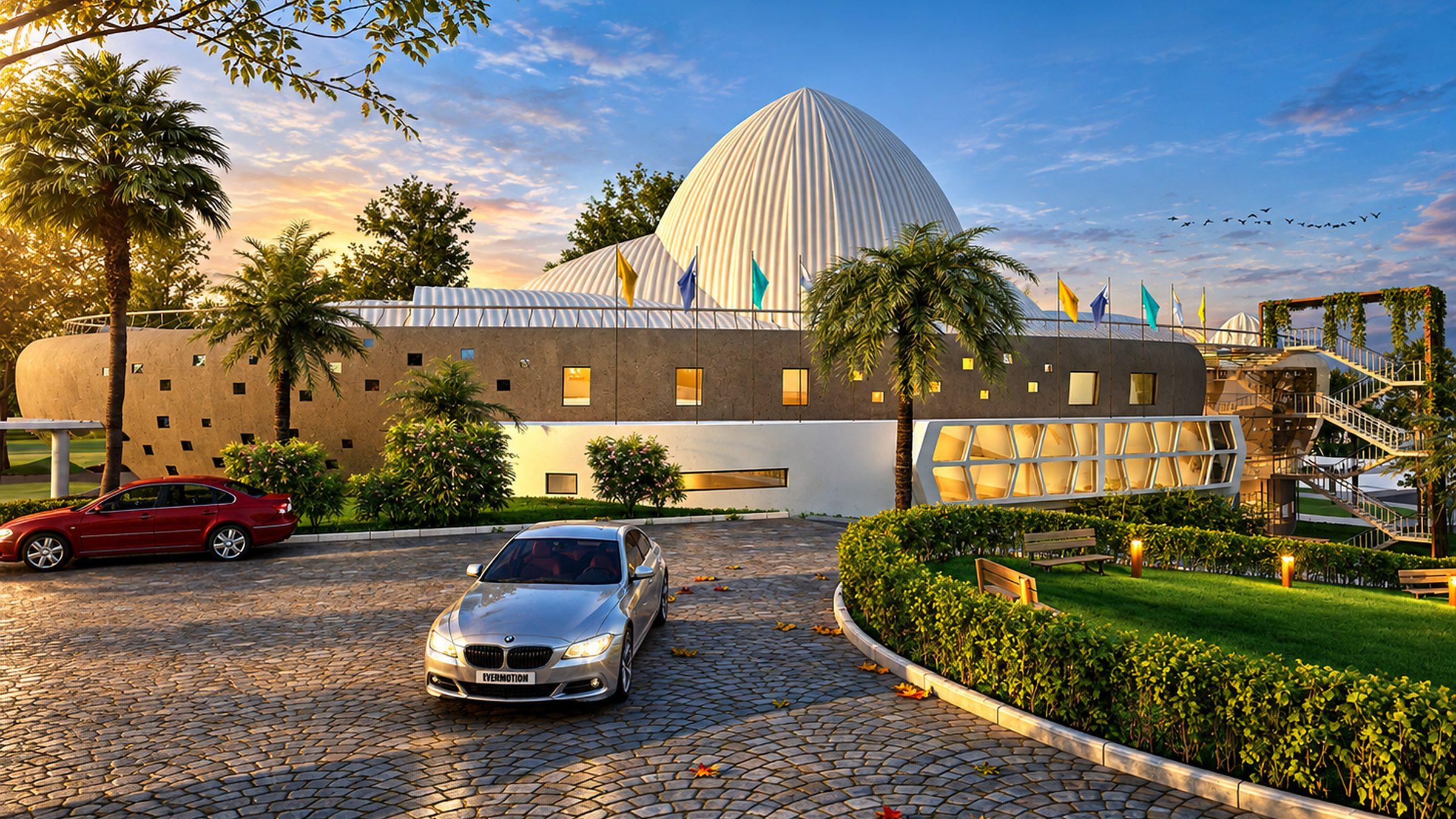 Santhigiri International Convention Centre, Trivandrum: lotus-shaped convention hall in a landscaped campus